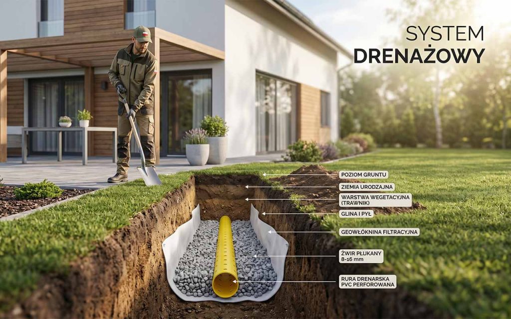 Drenaż ogrodu — jak skutecznie odwodnić teren w 2026 roku
