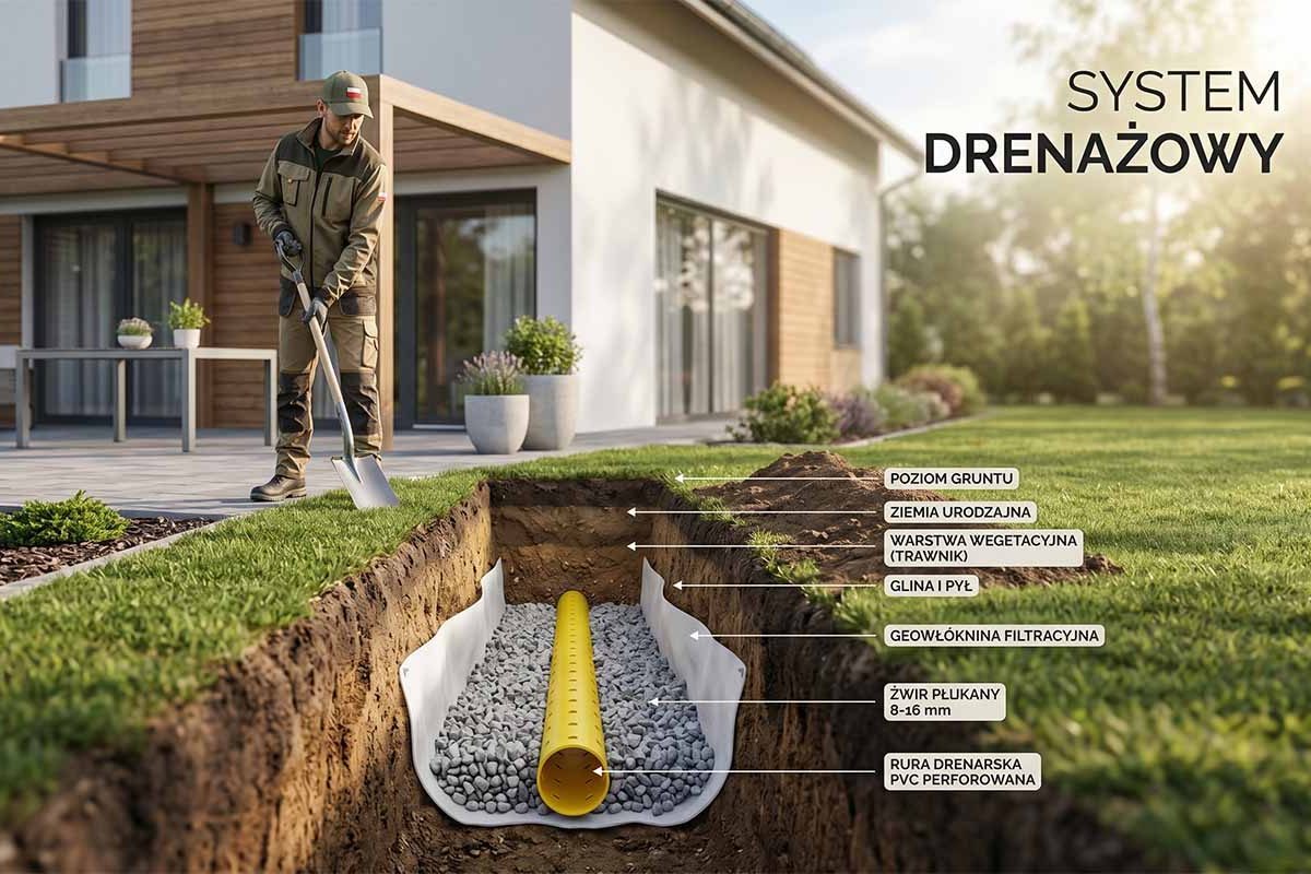 Drenaż ogrodu — jak skutecznie odwodnić teren w 2026 roku