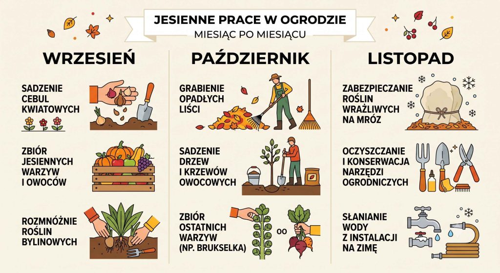 Prace w ogrodzie jesienią — co robić od września do listopada